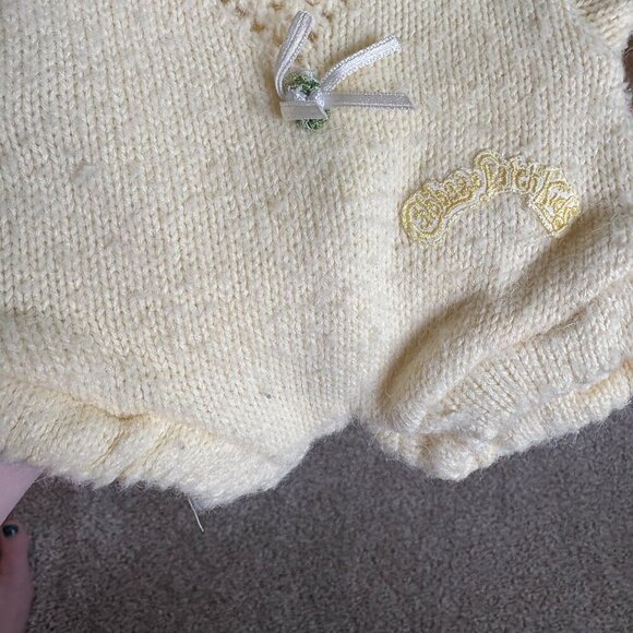 Cabbage Patch Kid Doll Yellow Knit Romper Outfit 1985 Vintage - Picture 5 of 7